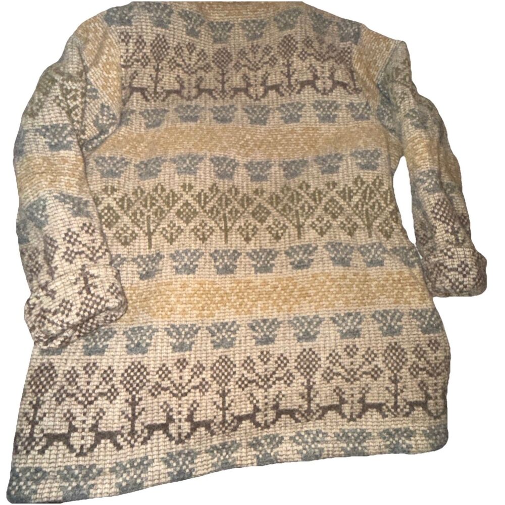 Womens VTG Woolrich Wool Indian Blanket Coat With Faux fur Collar Size L - Picture 9 of 10